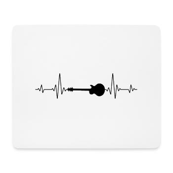 Heartbeat Guitar Guitarist - Mouse Pad (horizontal) - white - Front