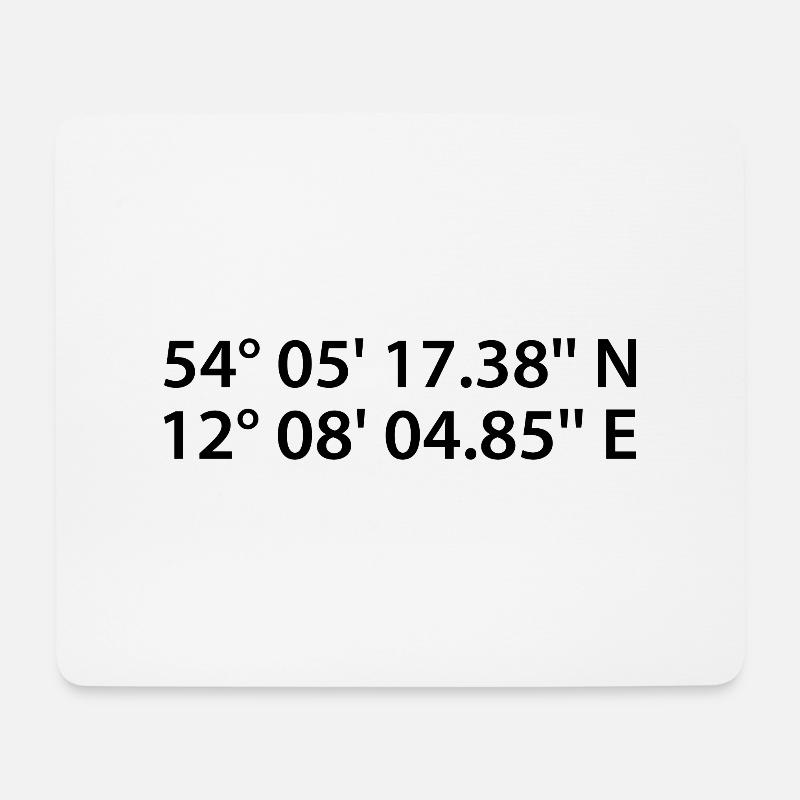 Rostock Koordinaten - Mousepad (Querformat) - Weiß