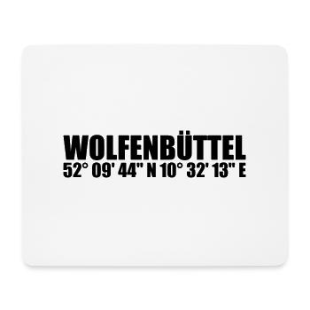 Wolfenbüttel Koordinaten - Mousepad (Querformat) - Weiß - Vorne