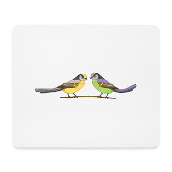 Oiseaux - Tapis de souris (format paysage) - blanc - Devant