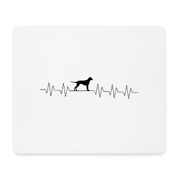 Hund im Herzschlag - Mousepad (Querformat) - Weiß - Vorne