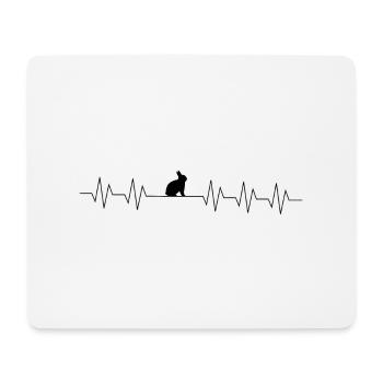 Hase im Herzschlag - Mousepad (Querformat) - Weiß - Vorne