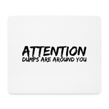 Achtung! Idioten sind um dich - Mousepad (Querformat) - Weiß - Vorne