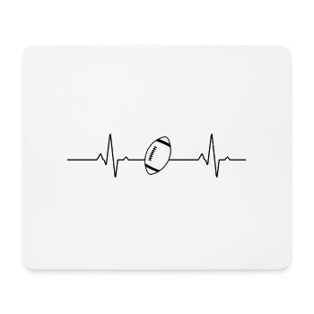 Rhythmus meines Herzens und Baseball - Mousepad (Querformat) - Weiß - Vorne