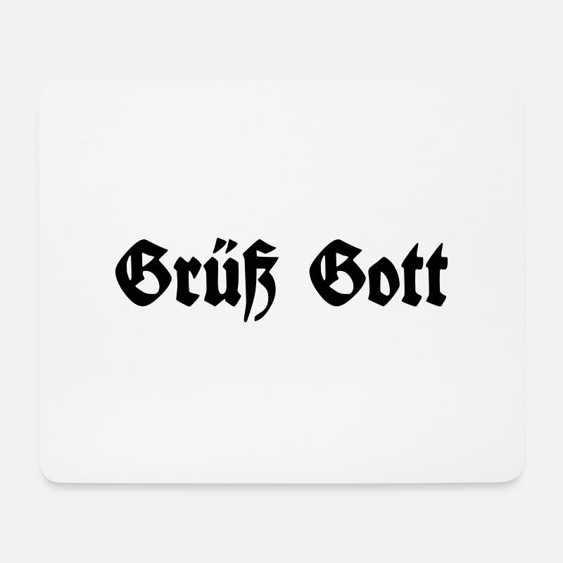 Grüß Gott - Mousepad (Querformat) - Weiß