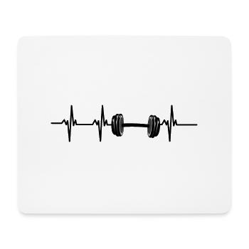 Bodybuilding Herzschlag - Mousepad (Querformat) - Weiß - Vorne