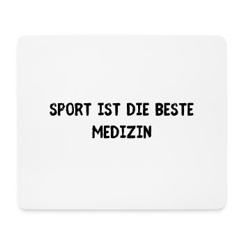 Sport ist die beste Medizin - Mousepad (Querformat) - Weiß - Vorne