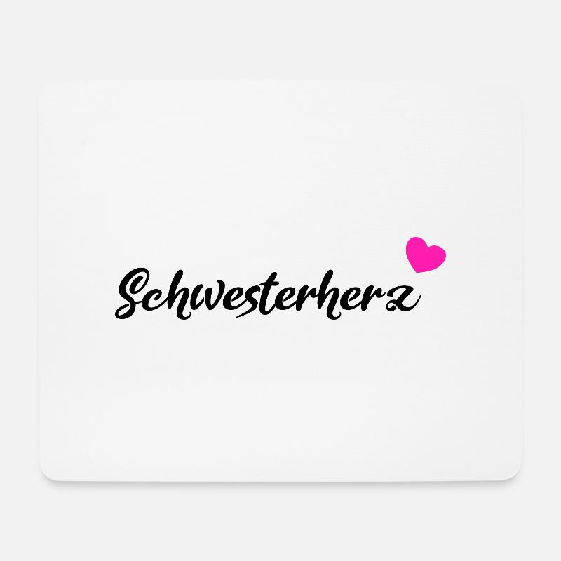 Schwesterherz Geschenk Black - Mousepad (Querformat) - Weiß