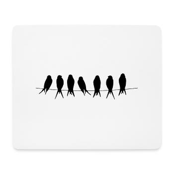 Birds on a Wire - Mouse Pad (horizontal) - white - Front