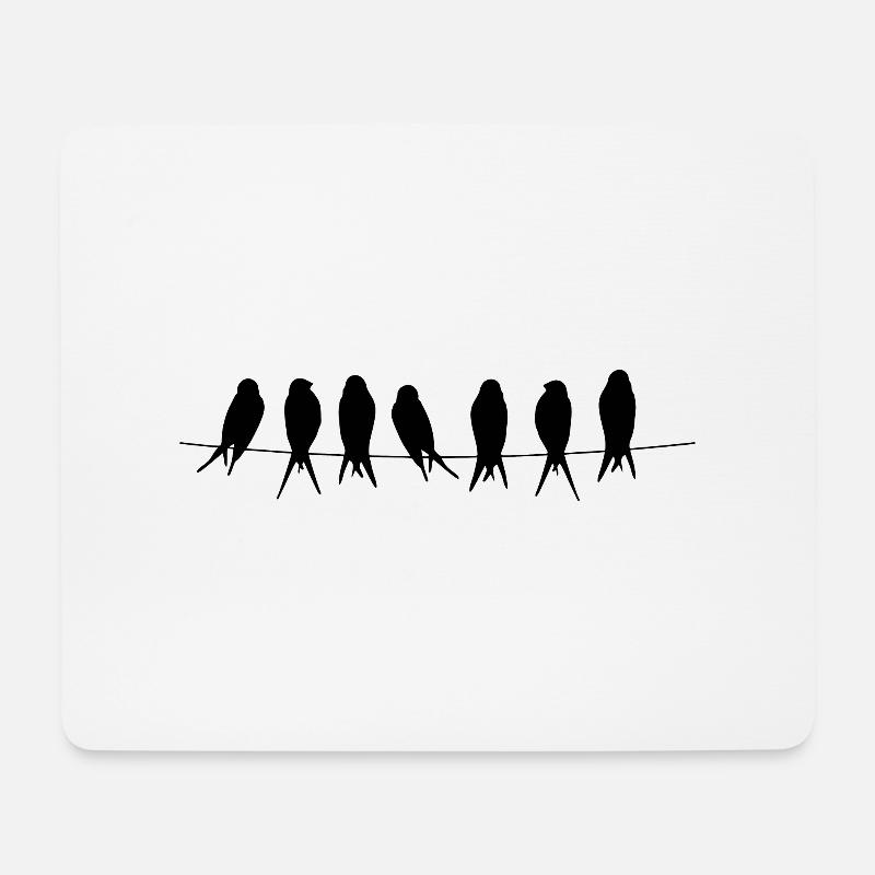 Birds on a Wire - Mouse Pad (horizontal) - white
