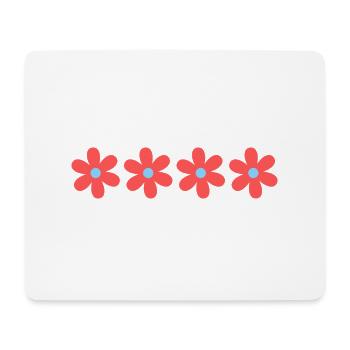 Fleurs marguerites rose - Tapis de souris (format paysage) - blanc - Devant