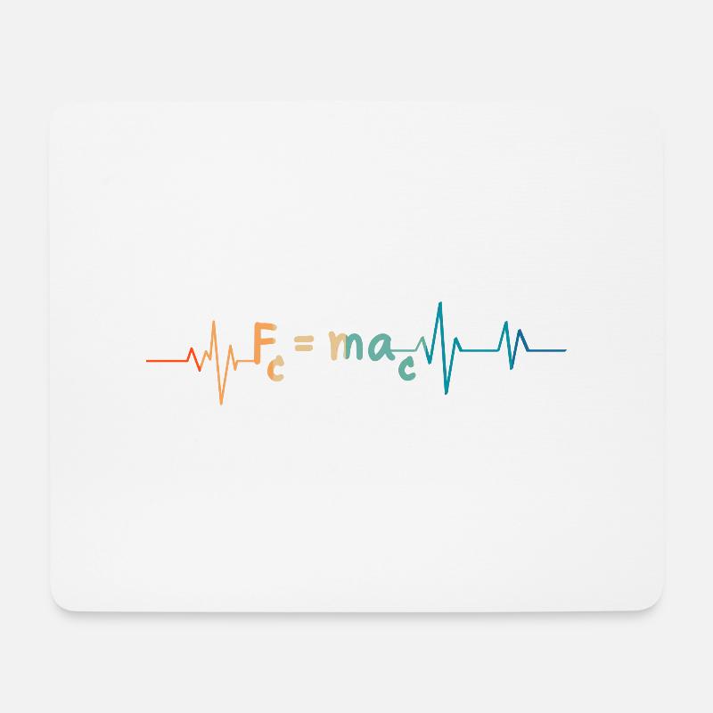 Heartbeat Retro Mathe Formel - Mousepad (Querformat) - Weiß