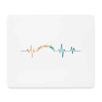 Retro Heartbeat Barbed Wire - Mouse Pad (horizontal) - white - Front