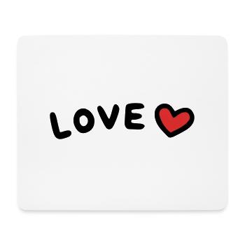 Love Herz - Mousepad (Querformat) - Weiß - Vorne