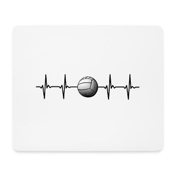 I love Volleyball Heartbeat Pulse - Fitness Design - Mouse Pad (horizontal) - white - Front