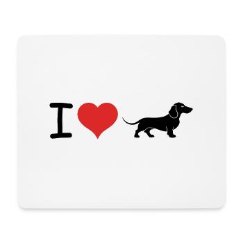 J’adore le teckel allemand Dackel - Pet Design - Tapis de souris (format paysage) - blanc - Devant