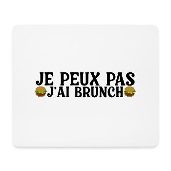 Ich kann nicht brunchen - Mousepad (Querformat) - Weiß - Vorne