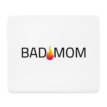 Bad Mom Schriftzug Logo Flamme - Mousepad (Querformat) - Weiß - Vorne