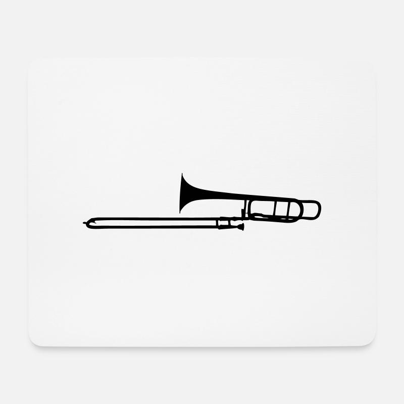 Posaune - Mousepad (Querformat) - Weiß