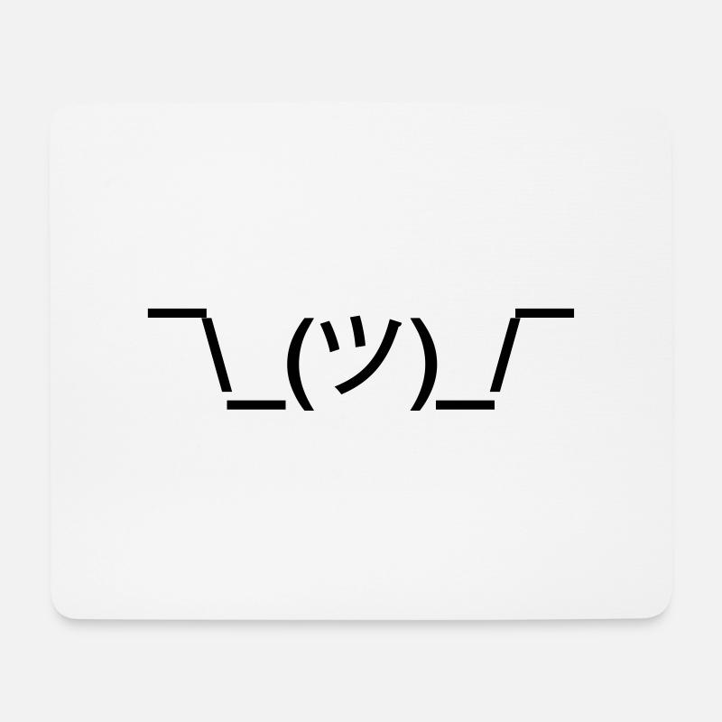 shruggy Smiley ahnungslos Meme nerd emoticon smile - Mousepad (Querformat) - Weiß