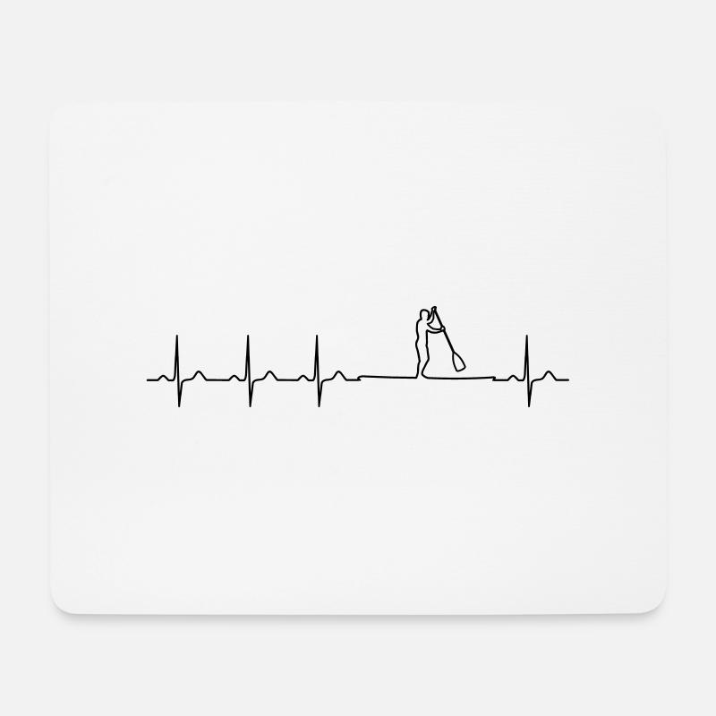 SUP Herzschlag - SUP Heartbeat - Mousepad (Querformat) - Weiß