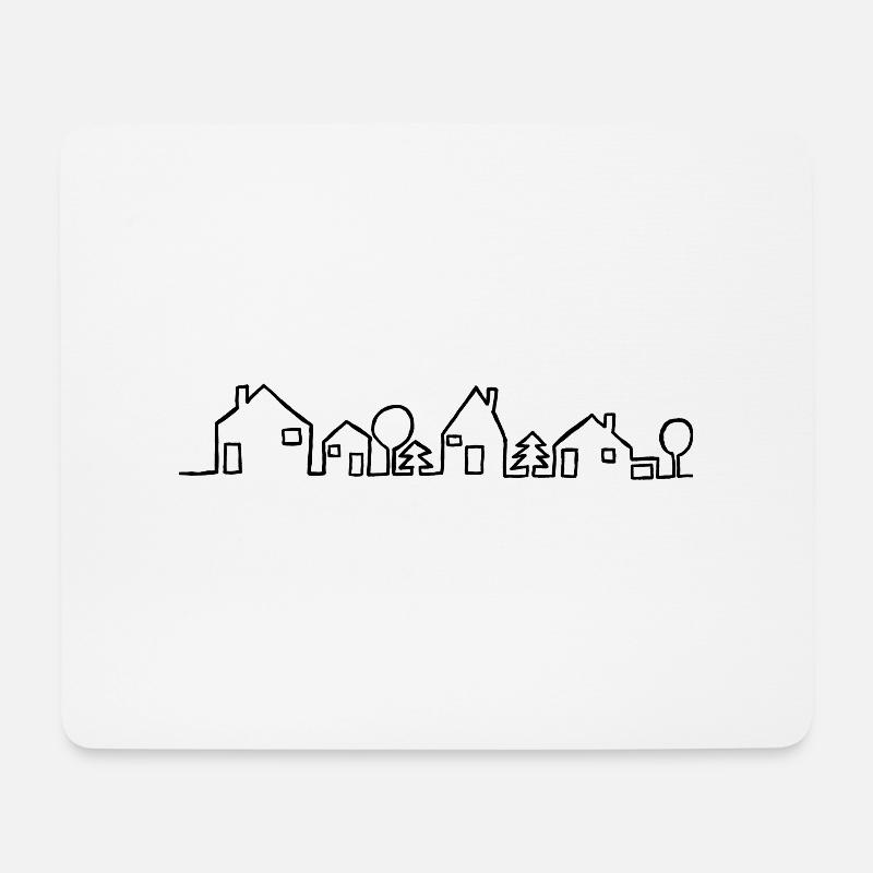 Häuser - Mousepad (Querformat) - Weiß