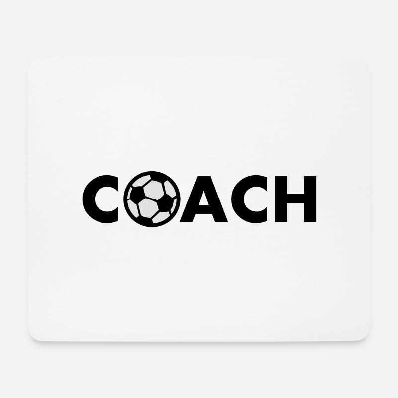 coach fußball - Mousepad (Querformat) - Weiß