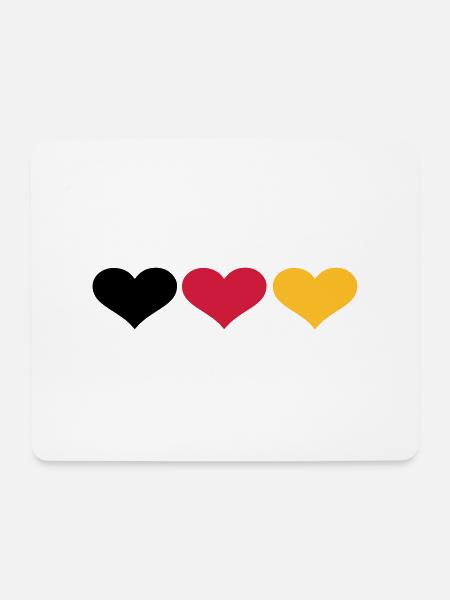 Deutschland Herzen - Mousepad (Querformat) - Weiß