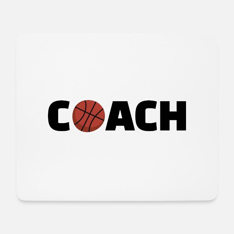 Basket coach entraîneur enseignant - Tapis de souris (format paysage) - blanc