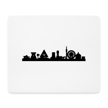 Ruhrpott-Skyline - Mousepad (Querformat) - Weiß - Vorne