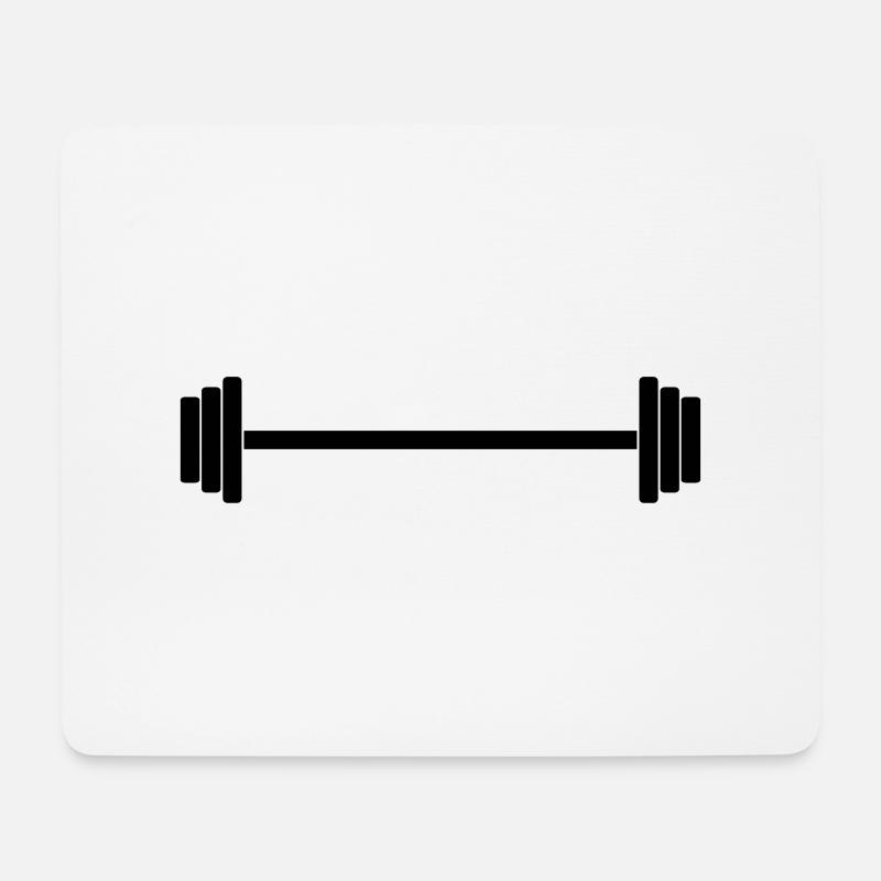 Langhantel 1c - Mousepad (Querformat) - Weiß