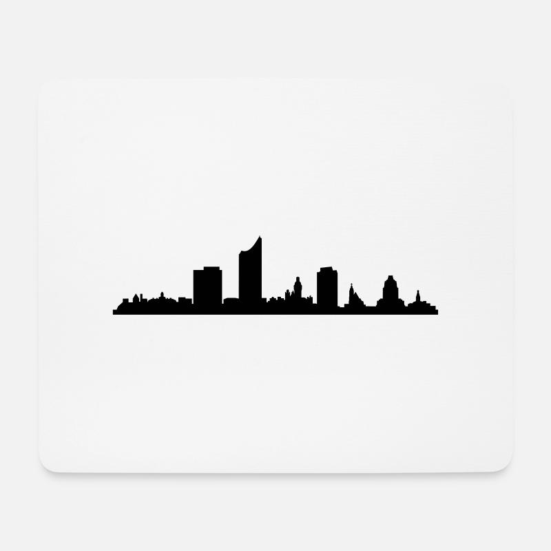 Skyline Leipzig - Mousepad (Querformat) - Weiß