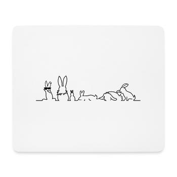 rabbits bande - Mouse Pad (horizontal) - white - Front