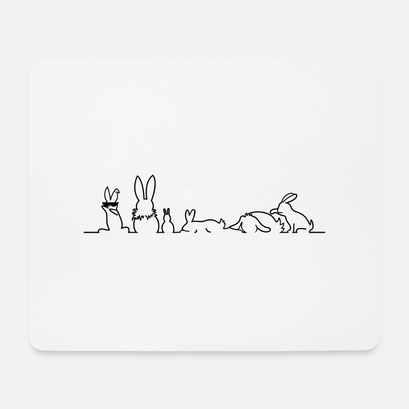 kaninchenbande - Mousepad (Querformat) - Weiß
