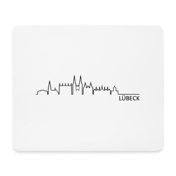 Skyline - Lübeck - Mousepad (Querformat) - Weiß - Vorne