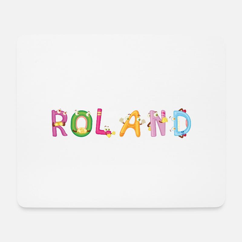 Roland - Mousepad (Querformat) - Weiß