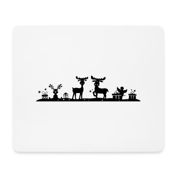 Weihnachten - Elche Wald - Mousepad (Querformat) - Weiß - Vorne