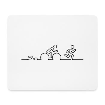 Triathlon, natation, cyclisme et course à pied. - Tapis de souris (format paysage) - blanc - Devant