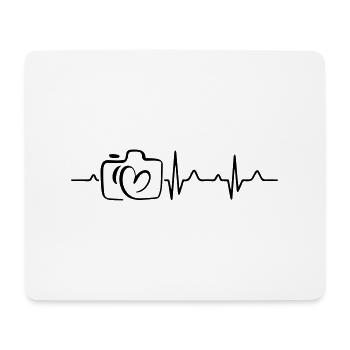 Heart Beat Camera - Mousepad (Querformat) - Weiß - Vorne