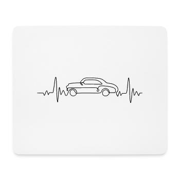 Herzschlag Autos - Mousepad (Querformat) - Weiß - Vorne
