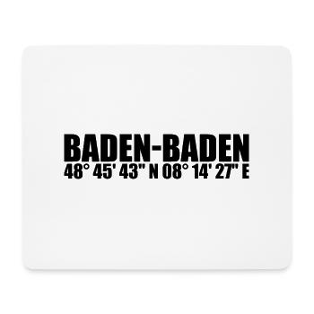 Baden-Baden Koordinaten - Mousepad (Querformat) - Weiß - Vorne
