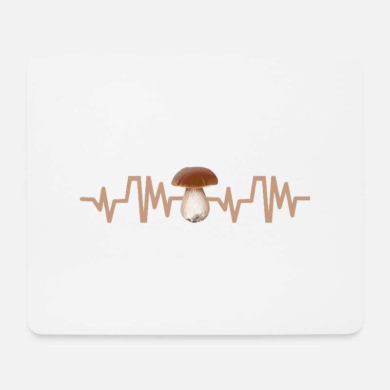 Cep Pilz Herzschlag Pilz Pilz - Mousepad (Querformat) - Weiß