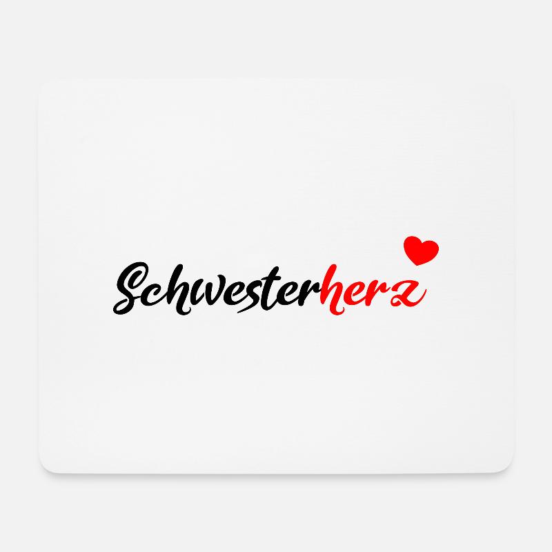 Schwesterherz Black - Mousepad (Querformat) - Weiß