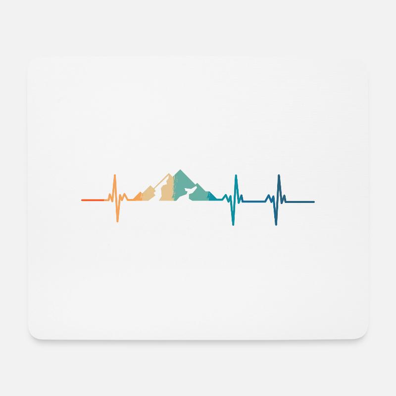 Herzschlag der Berge - Mousepad (Querformat) - Weiß