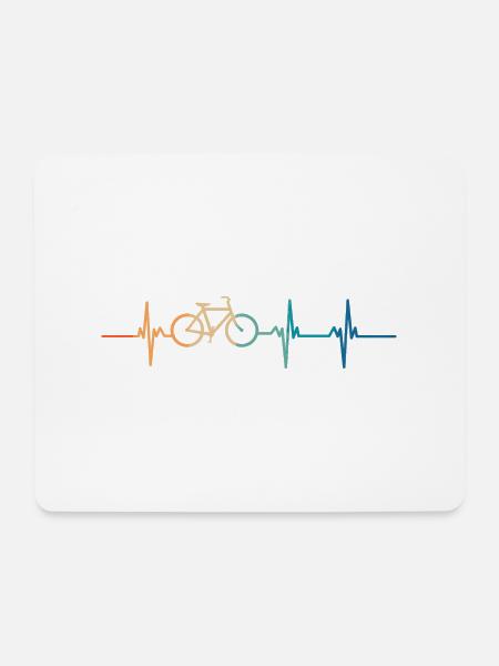 Heartbeat Fahrrad - Mousepad (Querformat) - Weiß
