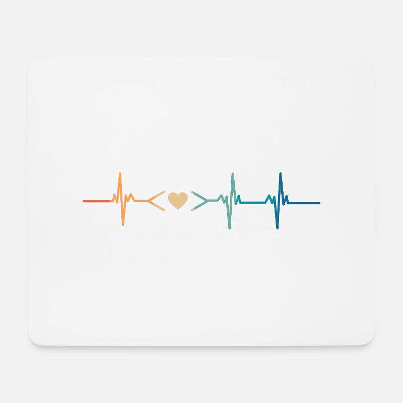 Heartbeat Coding Liebe - Mousepad (Querformat) - Weiß