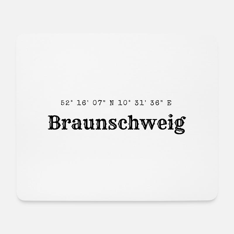 Braunschweig Koordinaten - Mousepad (Querformat) - Weiß