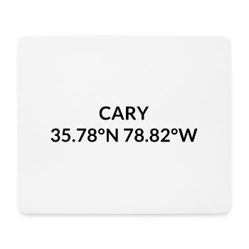 Cary, Caroline du Nord, États-Unis Coordonnées - Tapis de souris (format paysage) - blanc - Devant