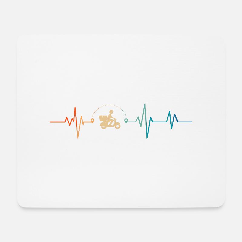 Herzschlag Retro Zusteller Mann - Mousepad (Querformat) - Weiß