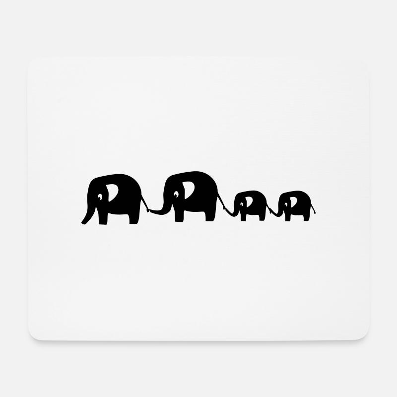 Elefantenfamilie T Shirt - Mousepad (Querformat) - Weiß